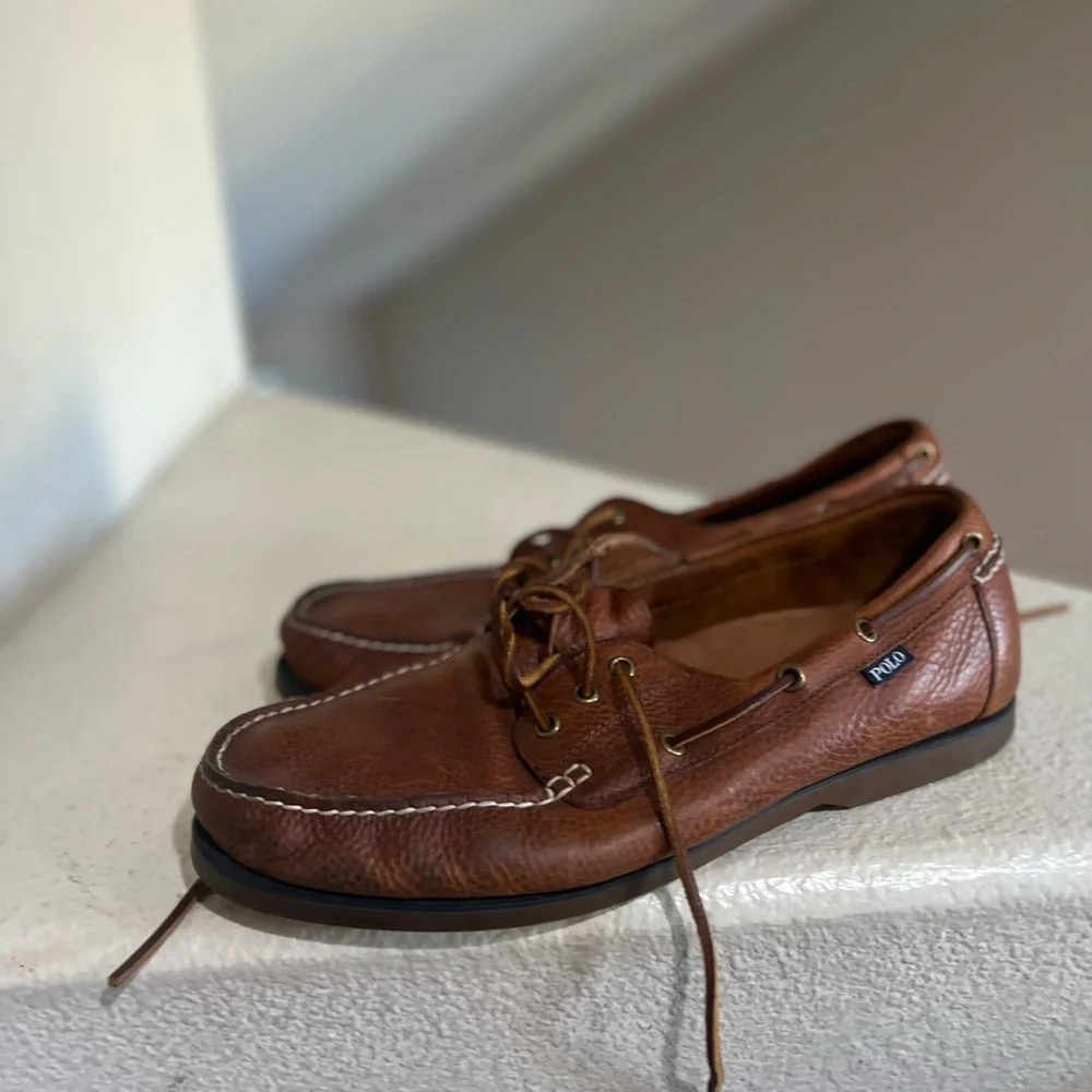 Polo Ralph Lauren Bienne Men's Tumbled Leather‎ Boat Shoe Driving loafers SZ 13D